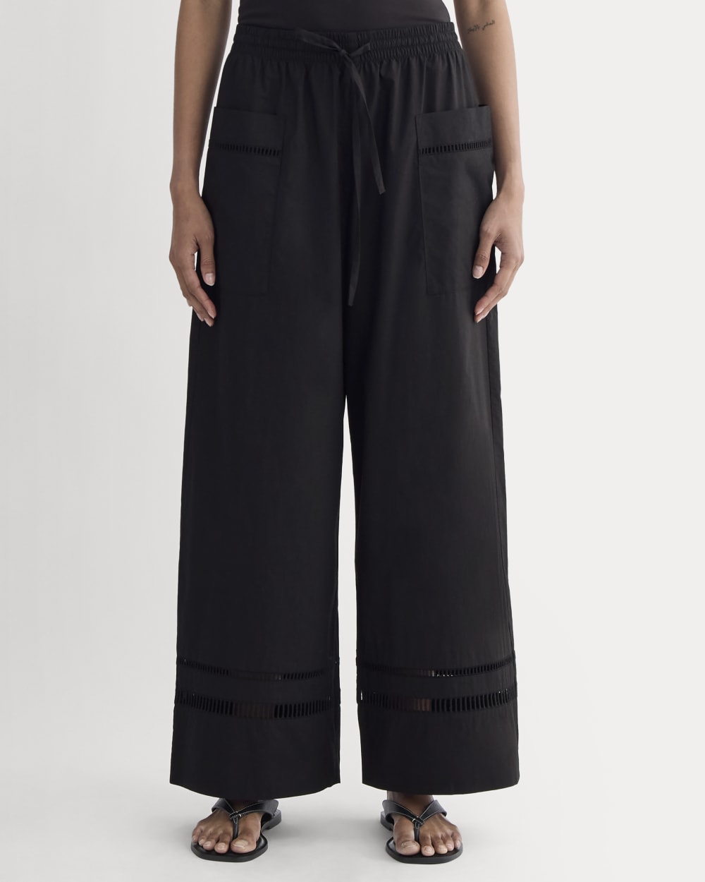 The Lace Trim Pant | Black