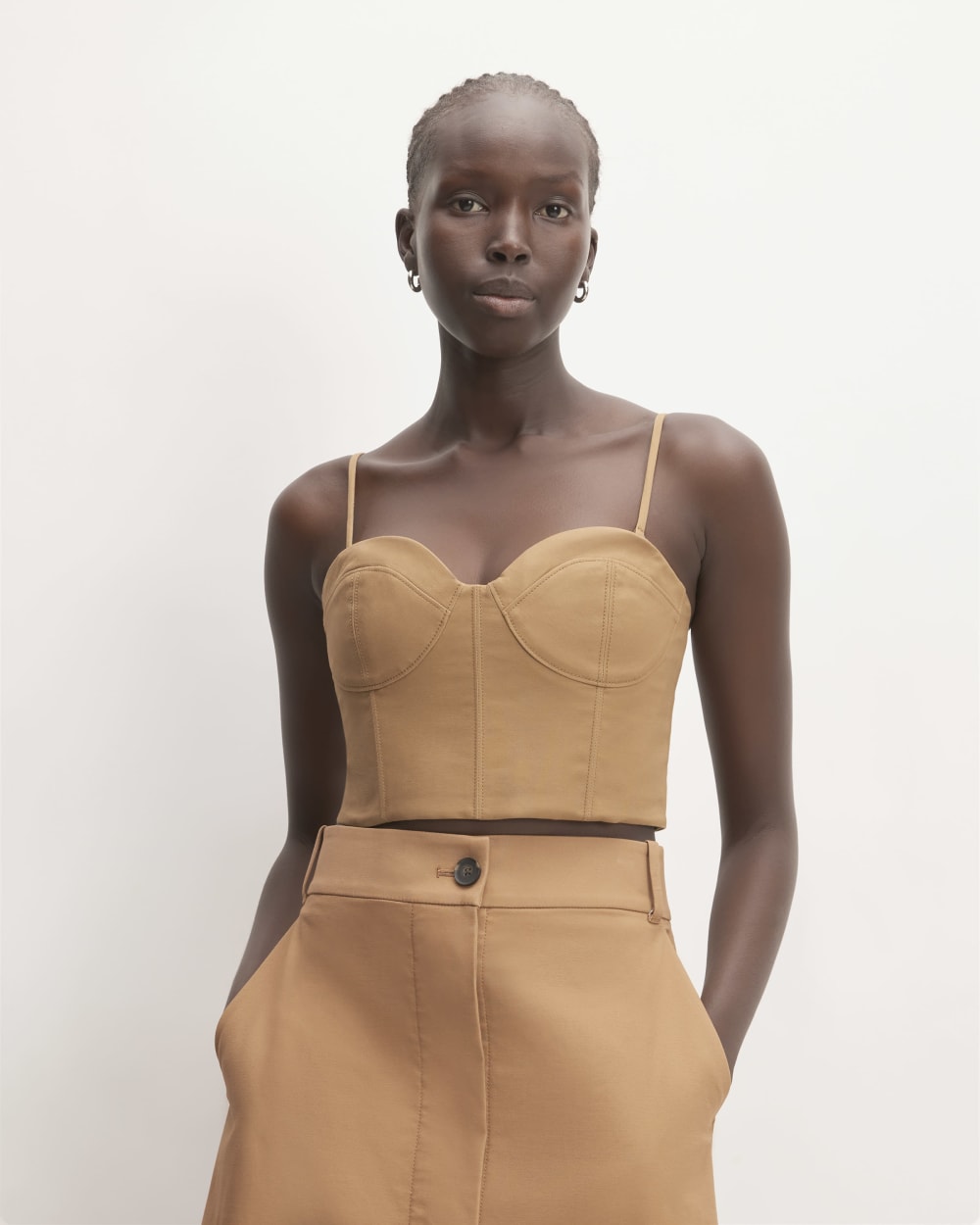 The Structured Cotton Bustier | Toasted Coconut