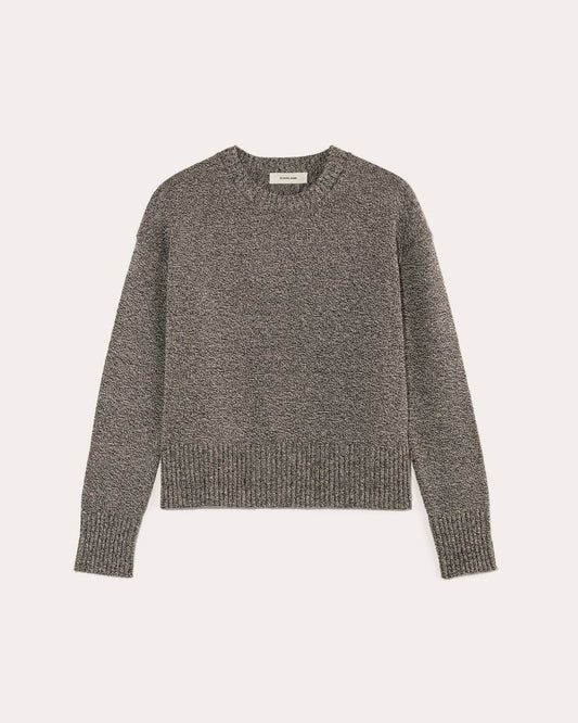 The Boxy Sweater in Everyday Cotton | Canvas / Black Twist