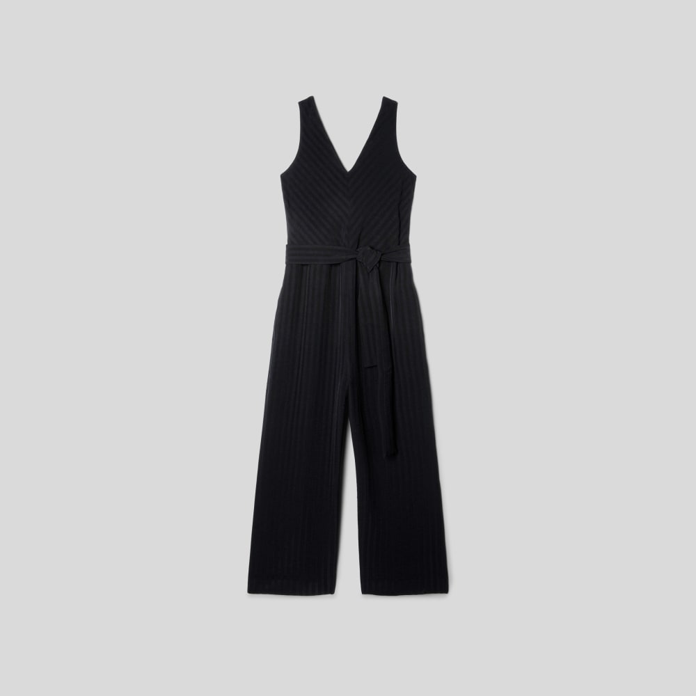 The City Stripe Draped Jumpsuit | Black