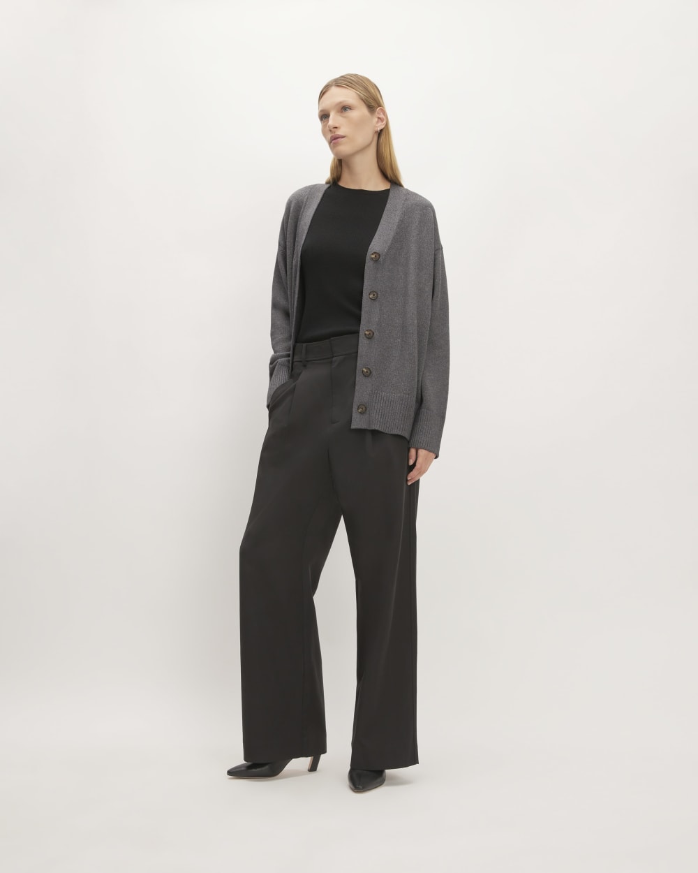 The Organic Cotton Cardigan | Heathered Charcoal