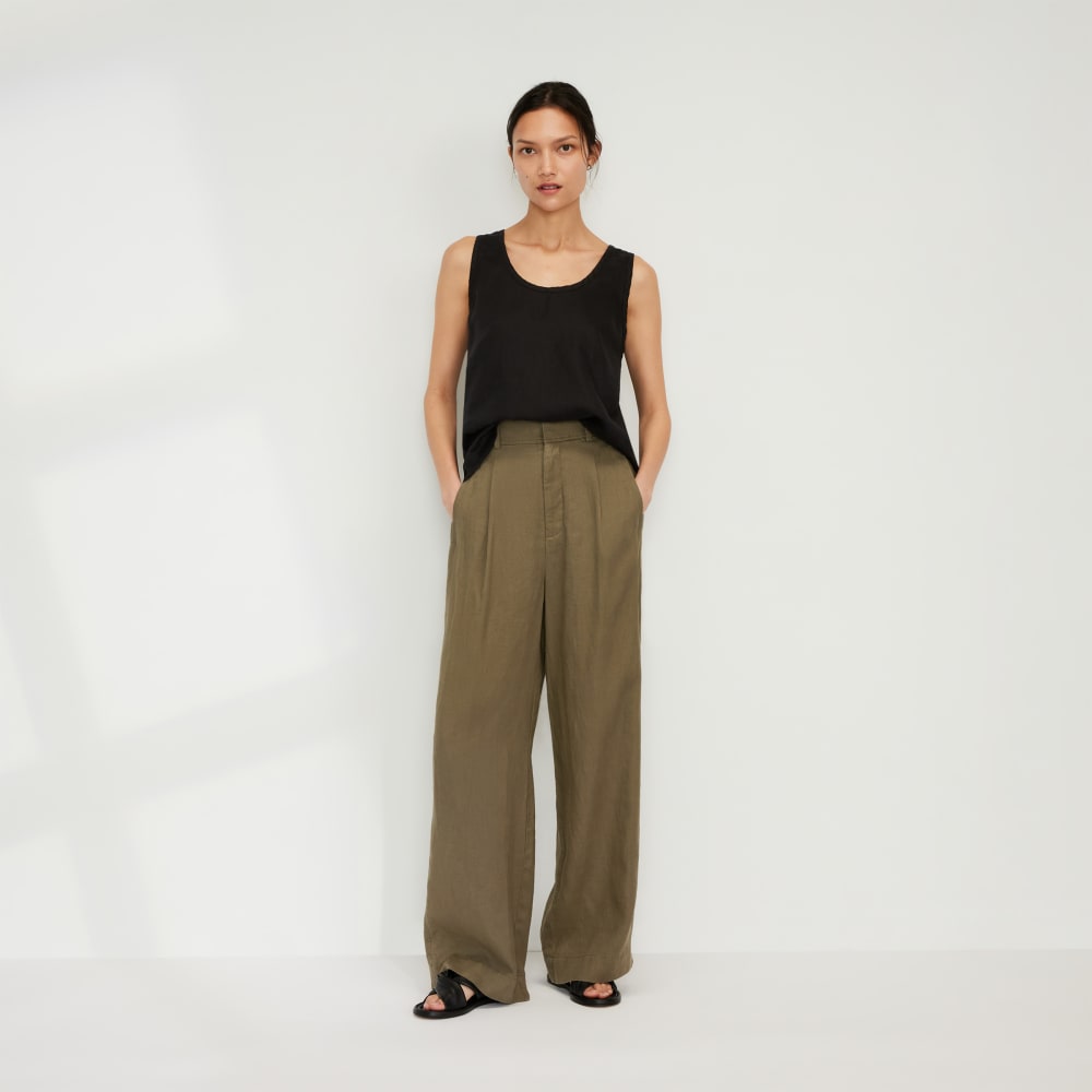 The Scoop Tank in Linen | Black