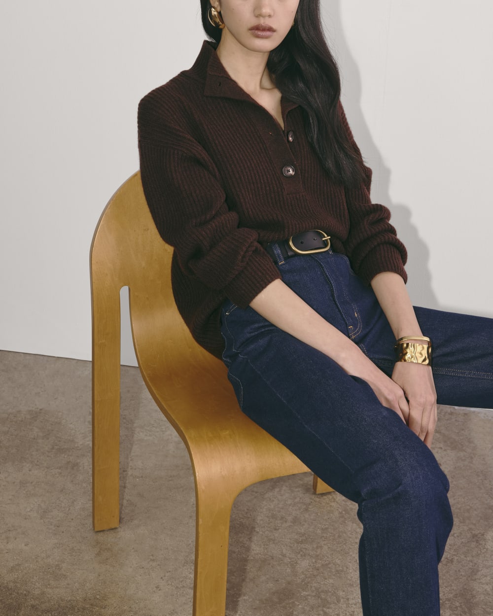 The Cocoon Henley in Wool Cashmere | Americano