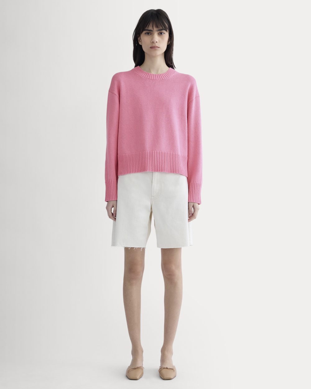 The Boxy Sweater in Everyday Cotton | Deep Pink