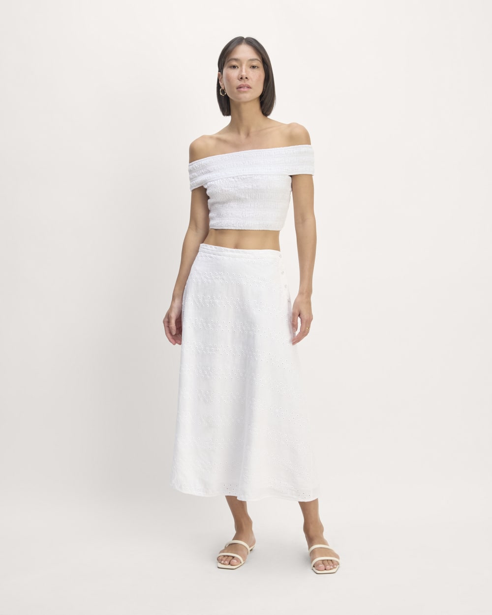 The Gauze Smock Top | White
