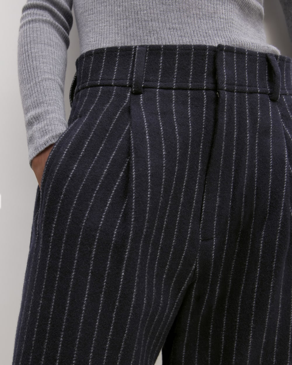 The ReWool® Way-High Drape Pant | Navy / Bone