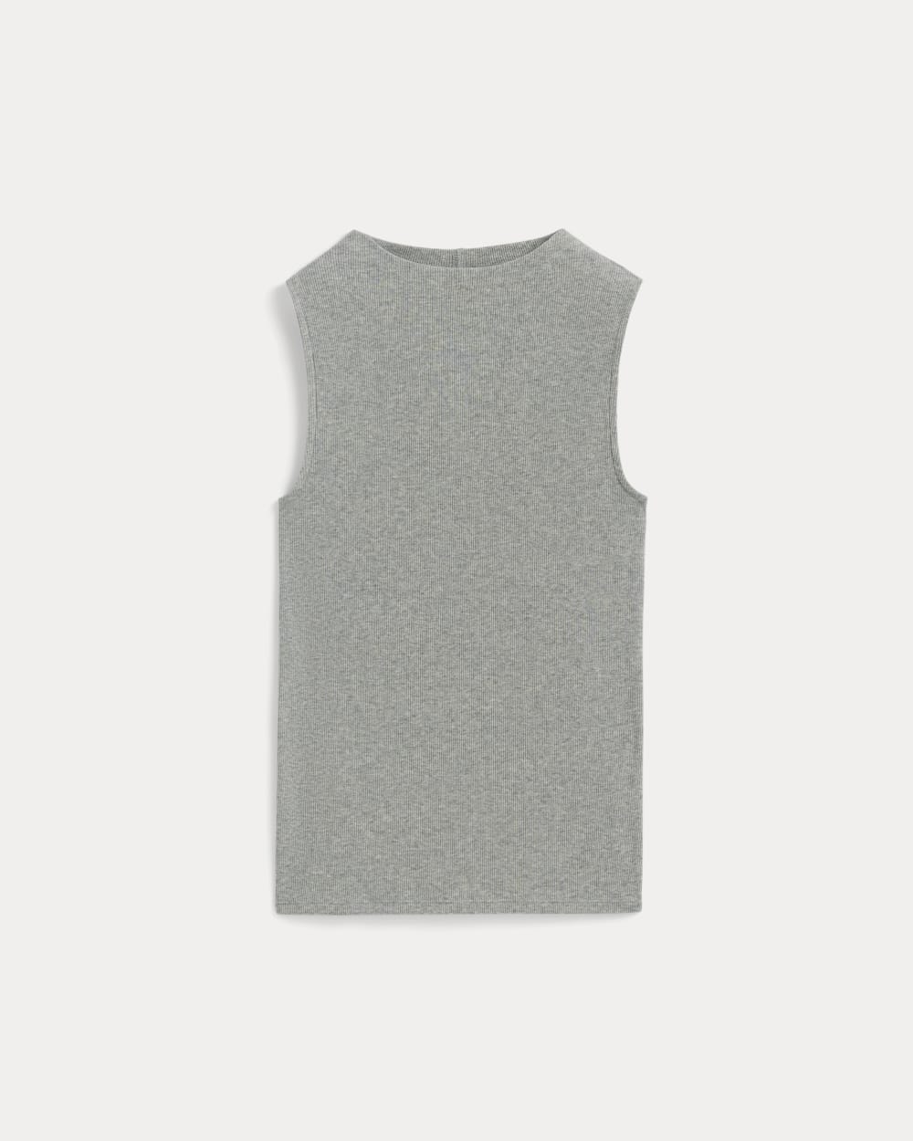 The Luxe Rib Funnel-Neck Tank | Heathered Grey