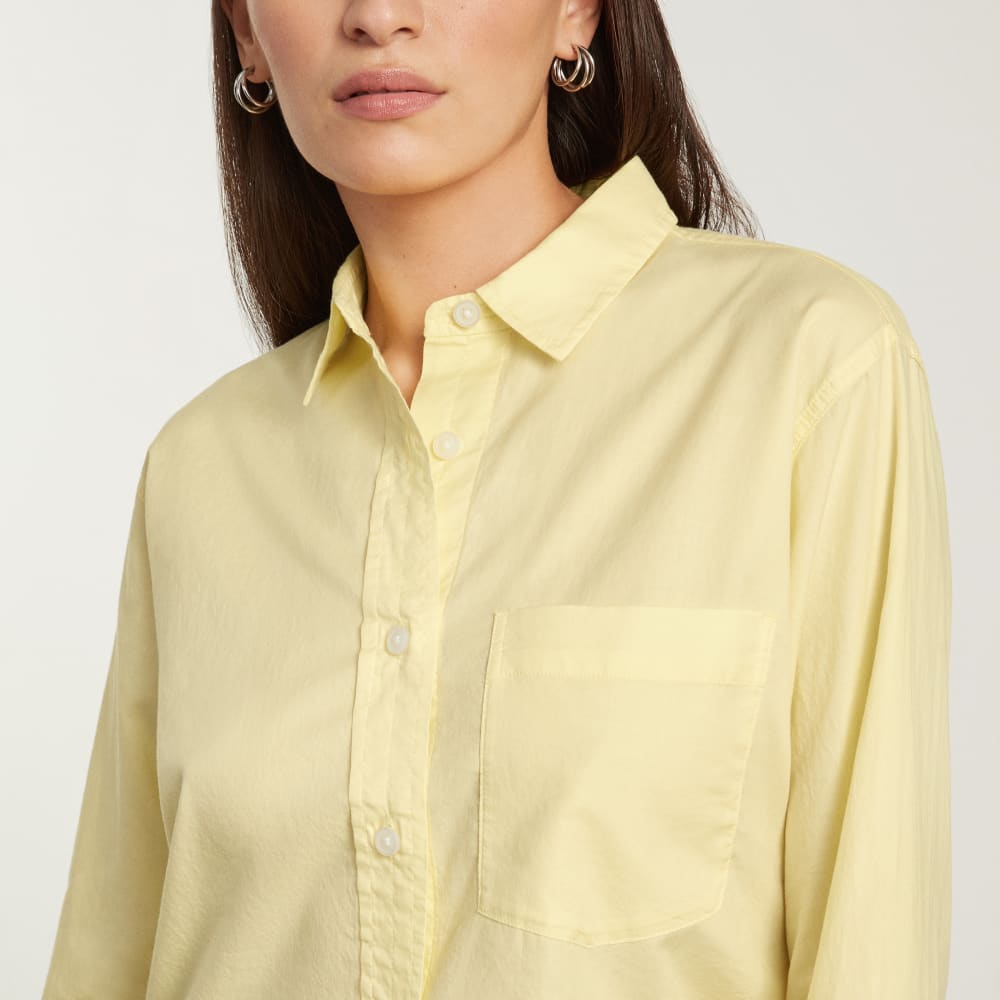 The Way-Short Shirt in Silky Cotton | Pastel Yellow