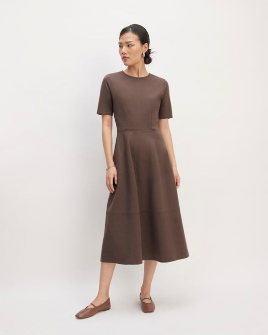 The Dream Short-Sleeve Dress | Earth Brown