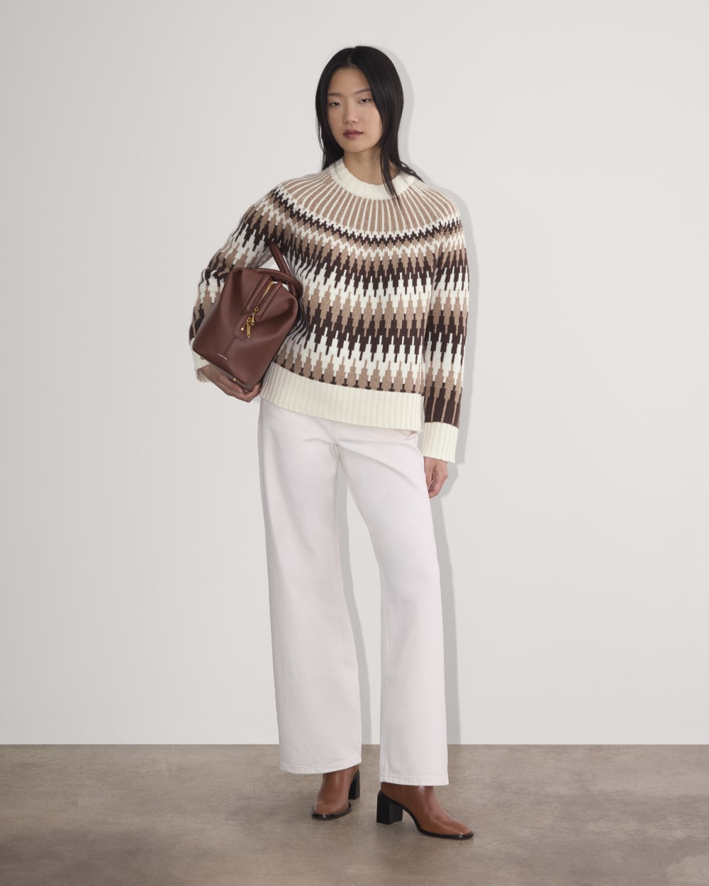 The Fair Isle Crew | Bone / Brown Fair Isle