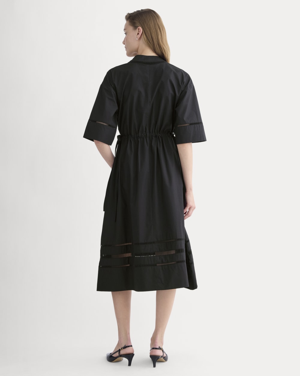 The Lace Trim Caftan Dress | Black