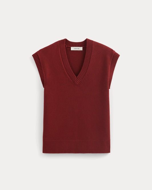 The Boxy Vest in Everyday Cotton | Merlot