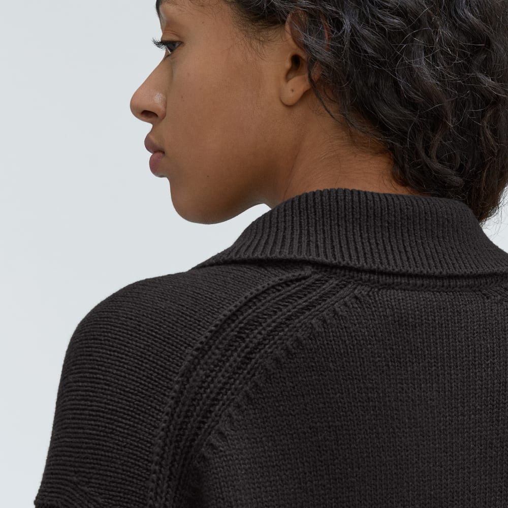 The Cotton Chore Sweater Jacket | Black