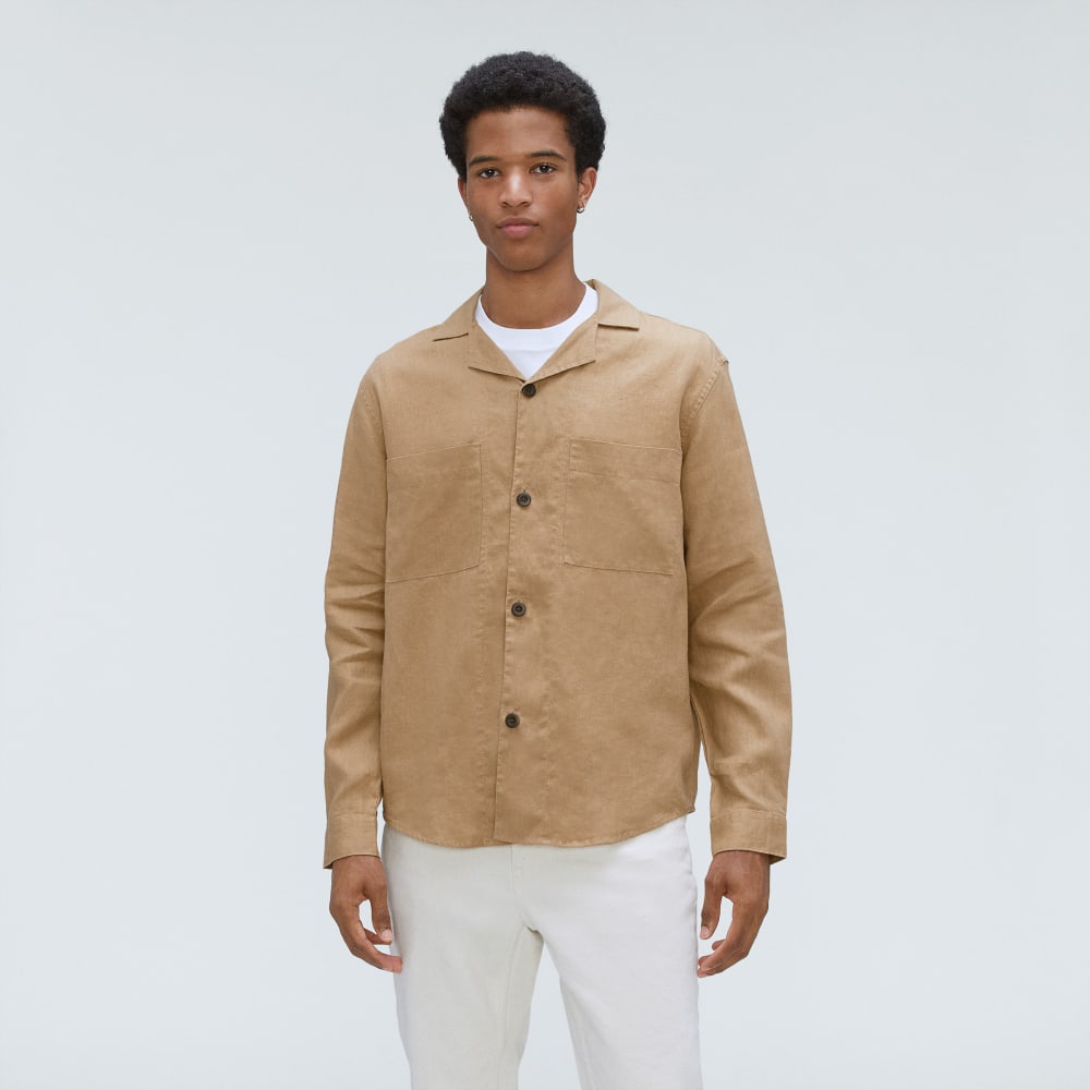 The Long Sleeve Linen Camp Shirt | Iced Coffee