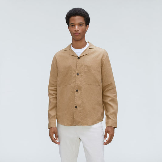 The Long Sleeve Linen Camp Shirt | Iced Coffee