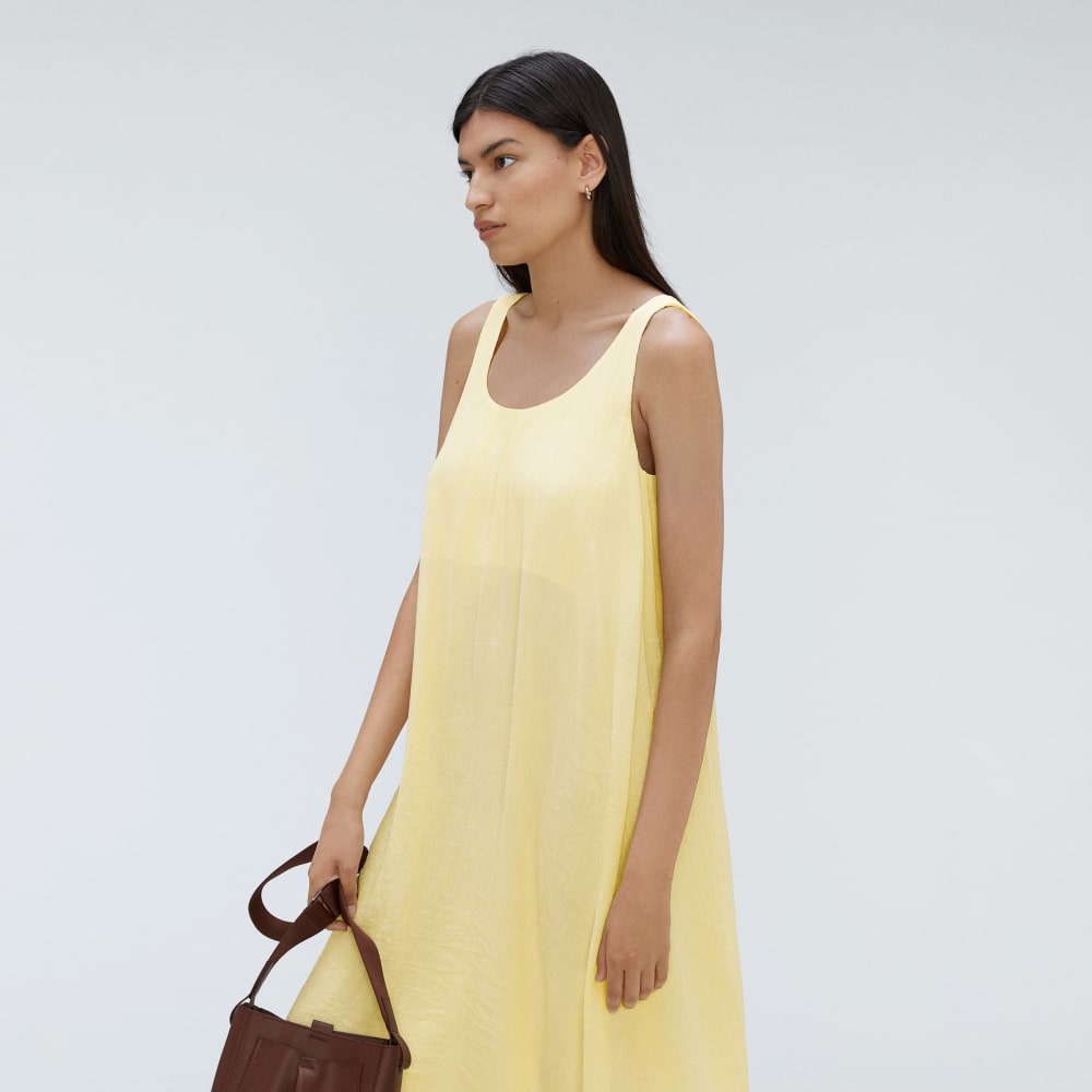 The Naia™ Ripple Tank Dress | Pastel Yellow
