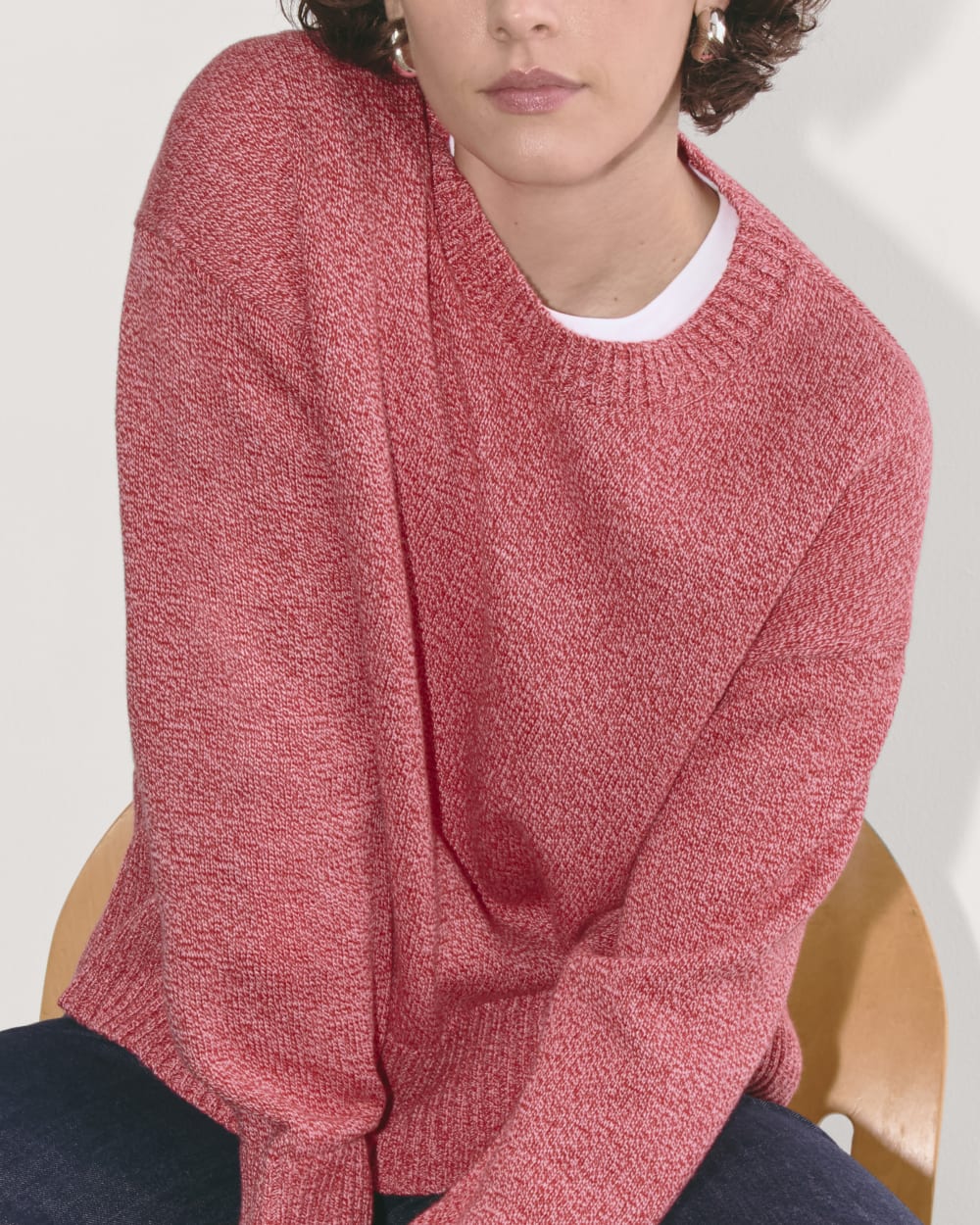 The Boxy Sweater in Everyday Cotton | Pink Peony / Classic Red