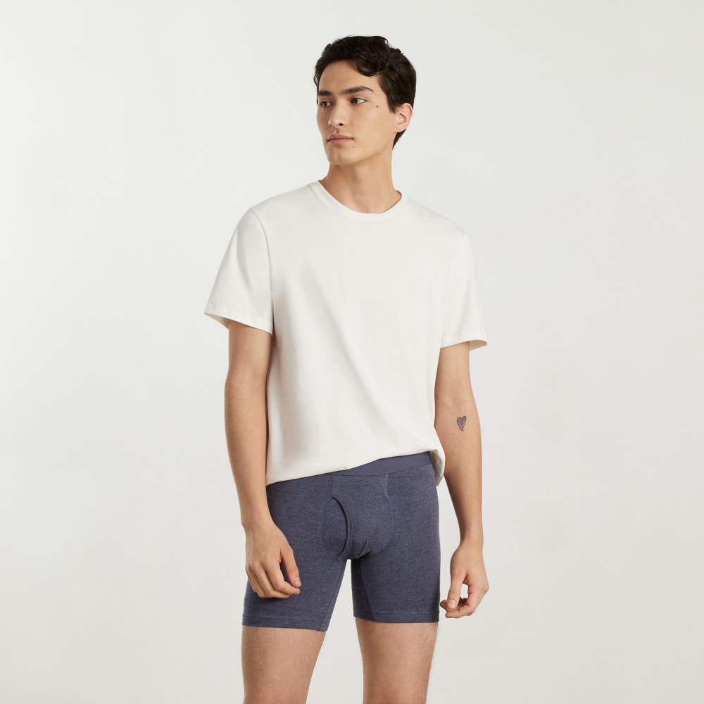 The Supima® Longer Boxer Brief | Uniform | Heather Blue