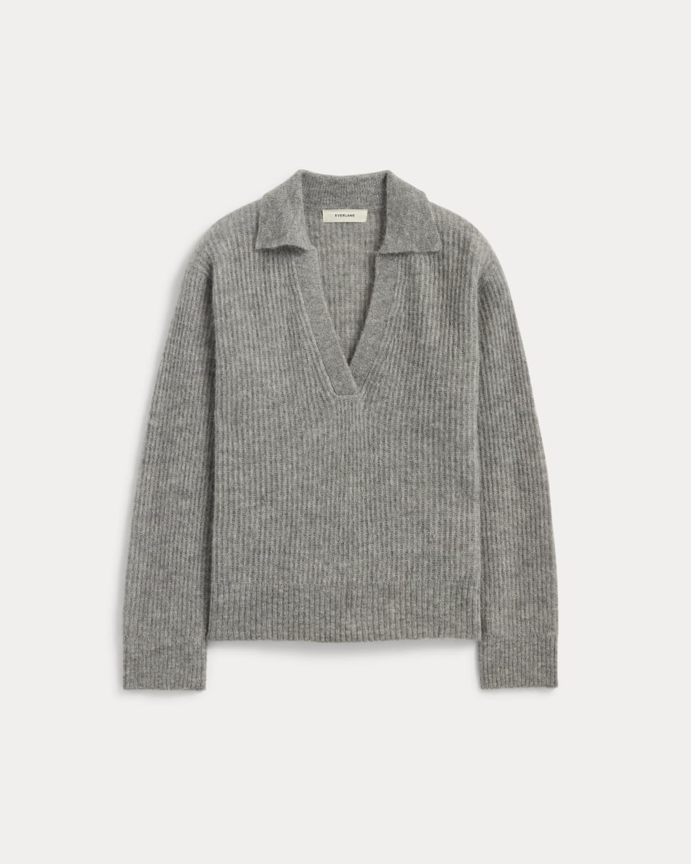 The Oversized Polo in Alpaca | Heather Stone Grey