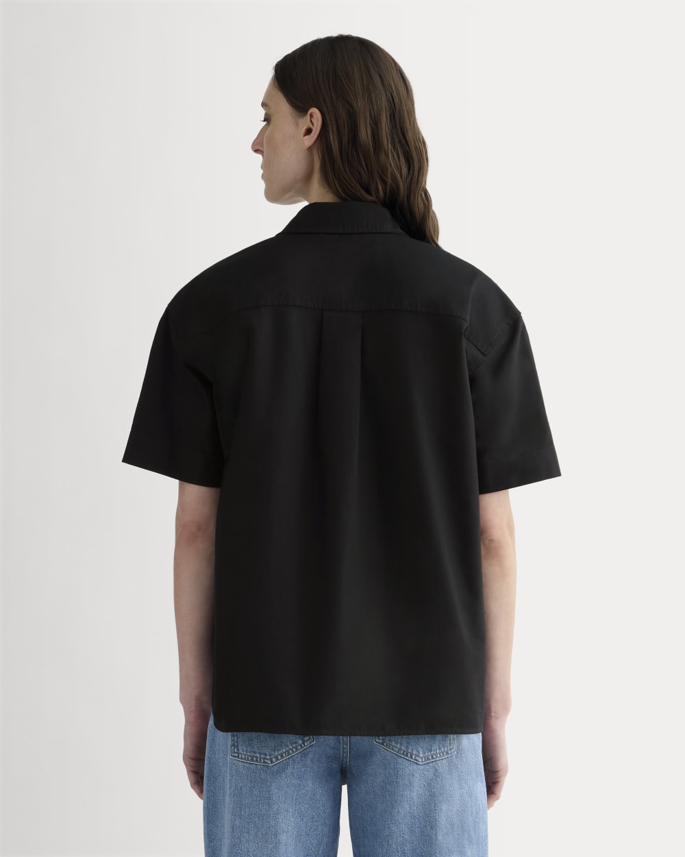 The Short-Sleeve Boxy Oxford | Black