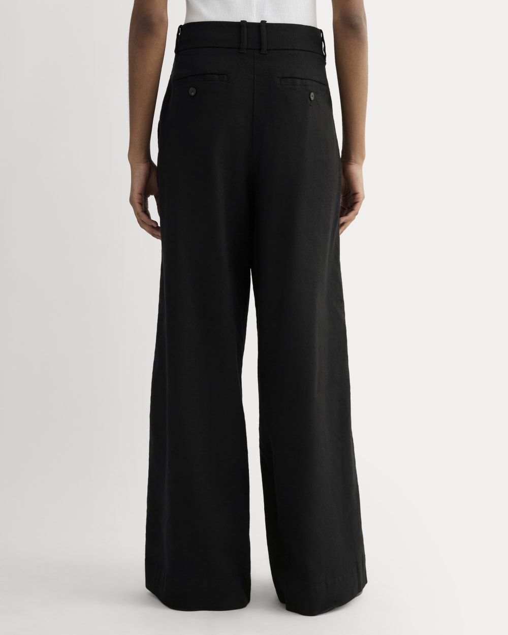 The Wide-Leg Pant in Stretch Linen | Black