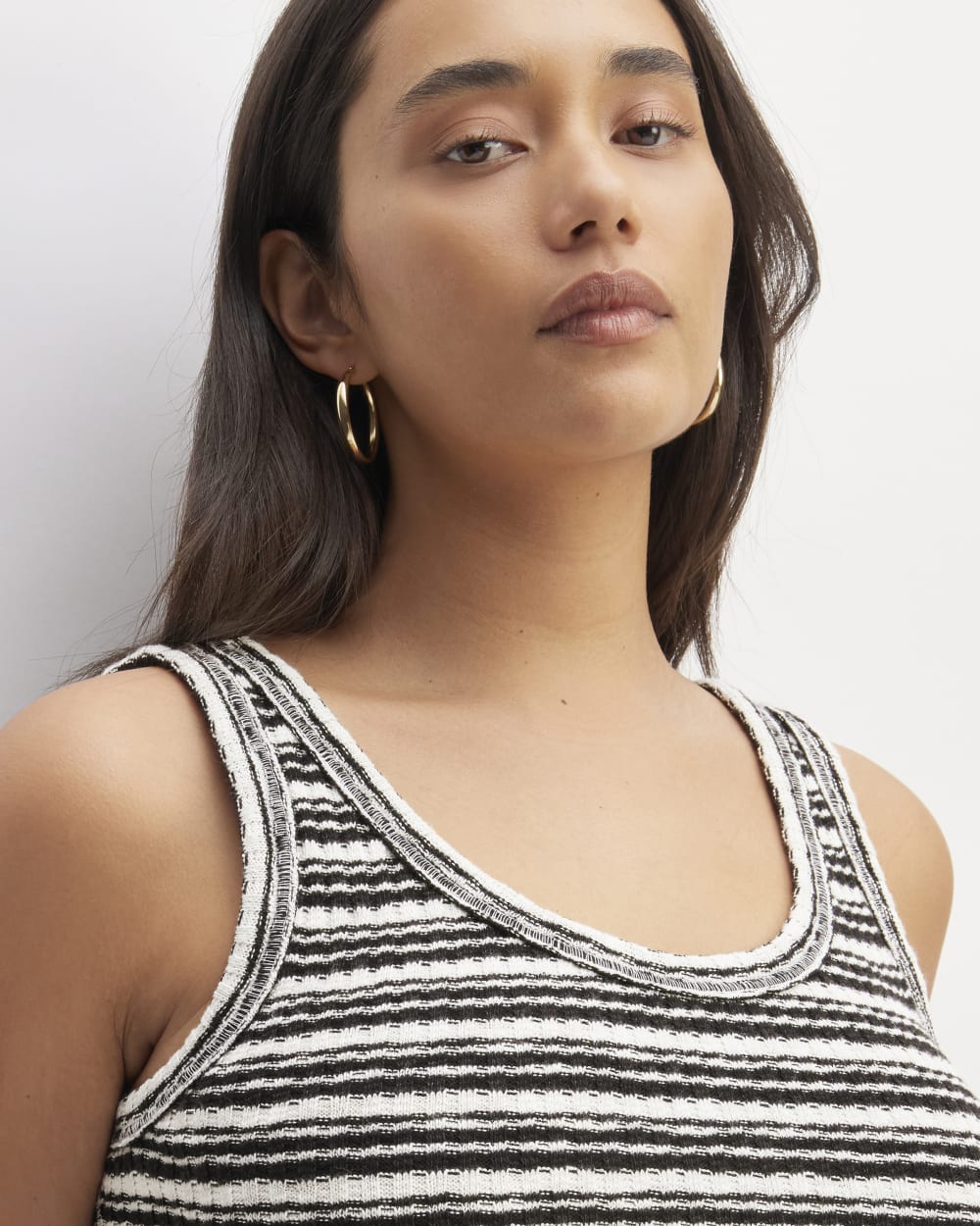 The Cozy Rib Tank | Bone / Black