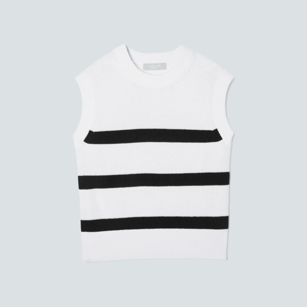 The Cotton Summer Sweater Tank |  Canvas / Black