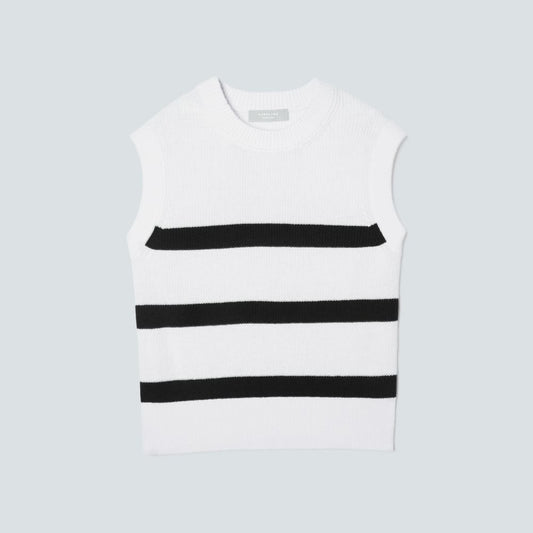 The Cotton Summer Sweater Tank |  Canvas / Black