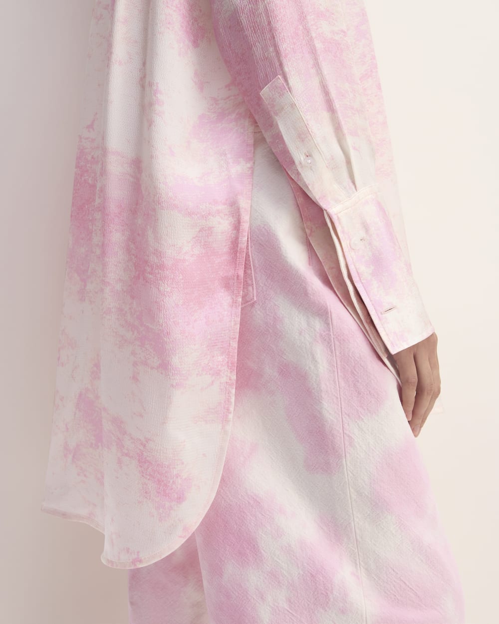 The Everlane x Marques' Almeida Satin Tie-Dye Shirt | Pink Tie-Dye