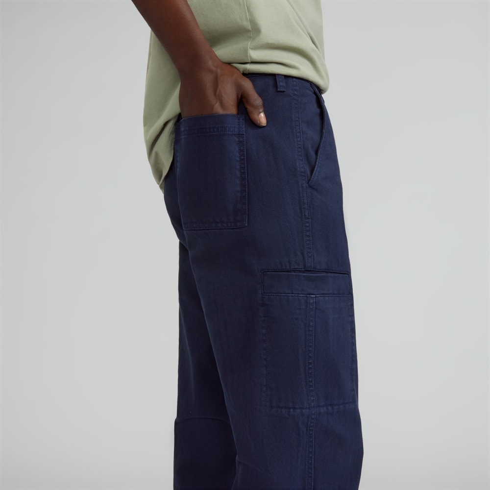 The Organic Cotton Herringbone Refined Cargo | Navy