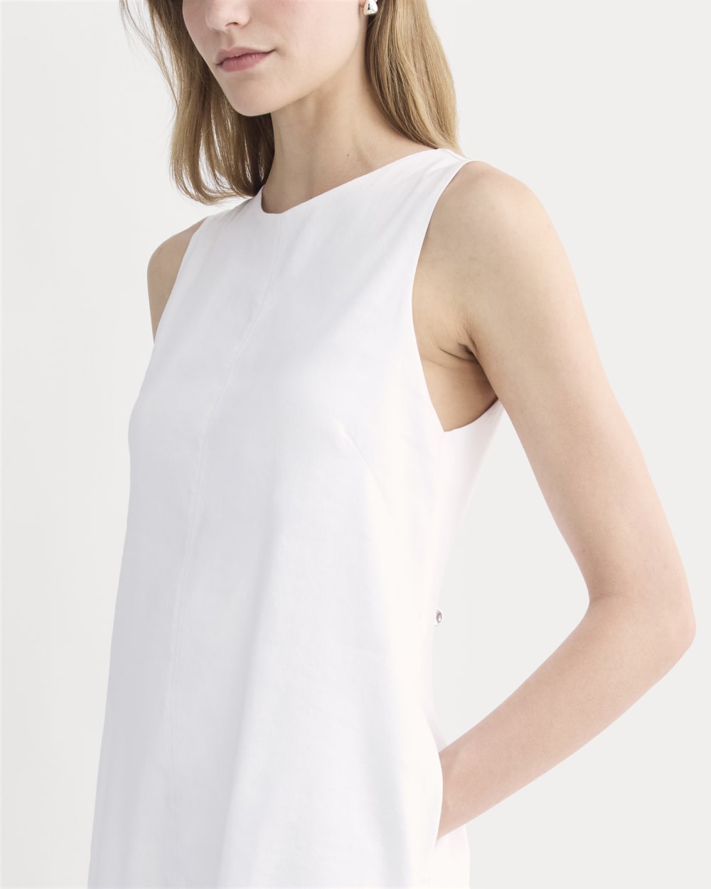 The Shift Dress in Stretch Linen | White