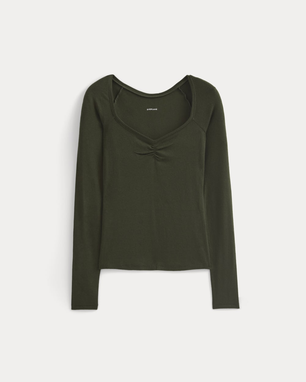 Sweetheart-Neck Top in Butterluxe | Dark Green