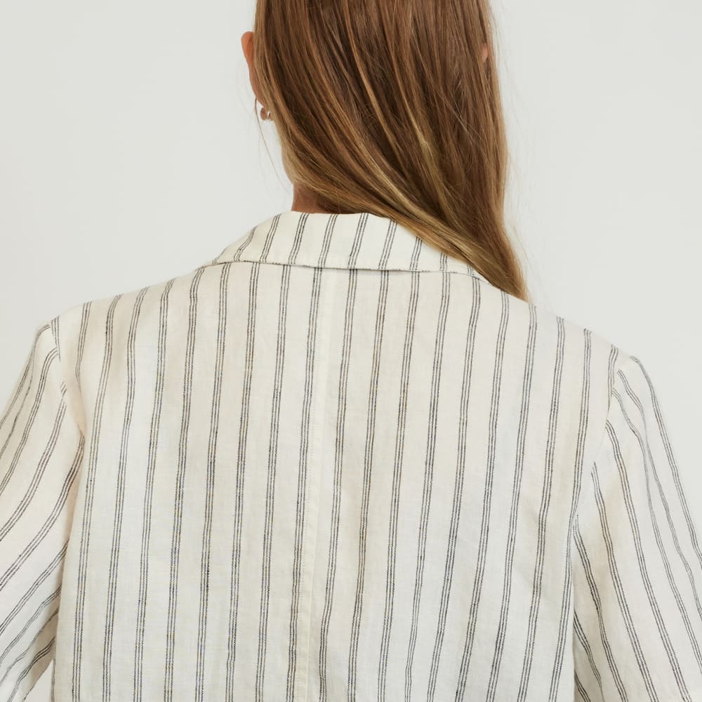 The Linen Workwear Shirt | Black / Canvas Tan