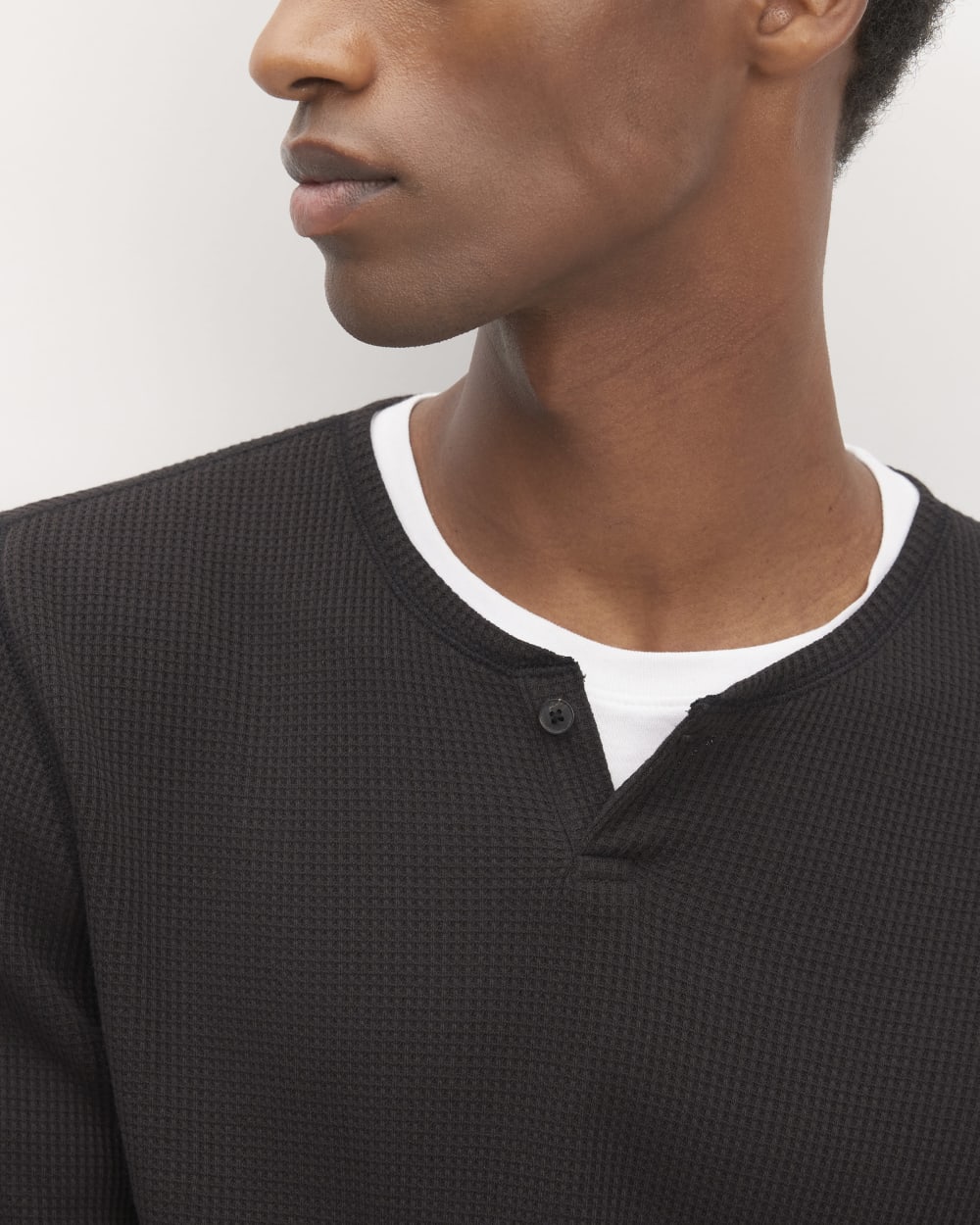 The Waffle Long-Sleeve Henley | Black