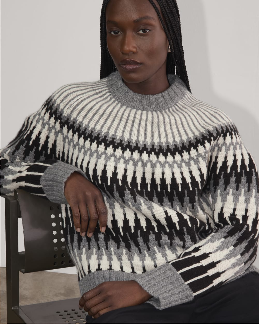 The Fair Isle Crew | Grey / Black Fair Isle