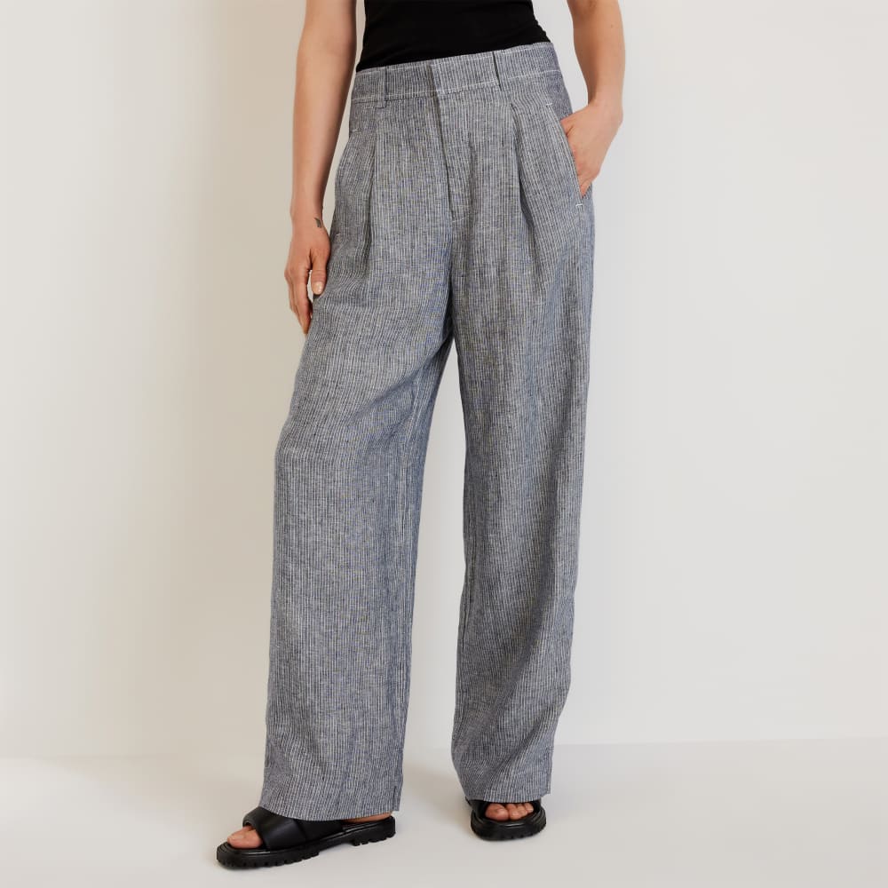 The Linen Way-High® Drape Pant  | Canvas Tan / Navy