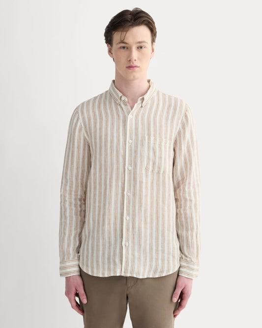 The Classic Shirt in Linen | Bone / Toasted Coconut