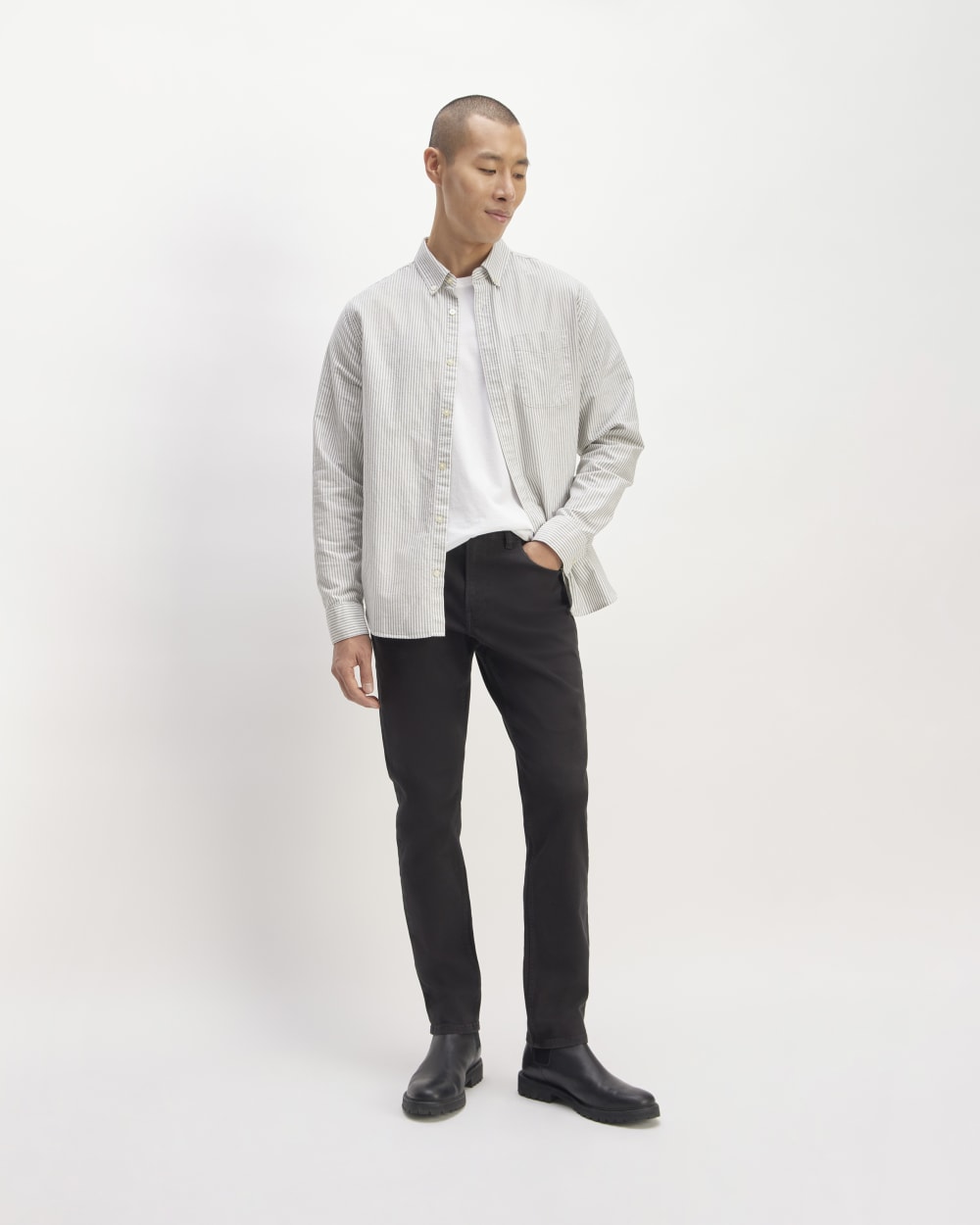 The Classic Oxford Shirt | Charcoal / White | Tall