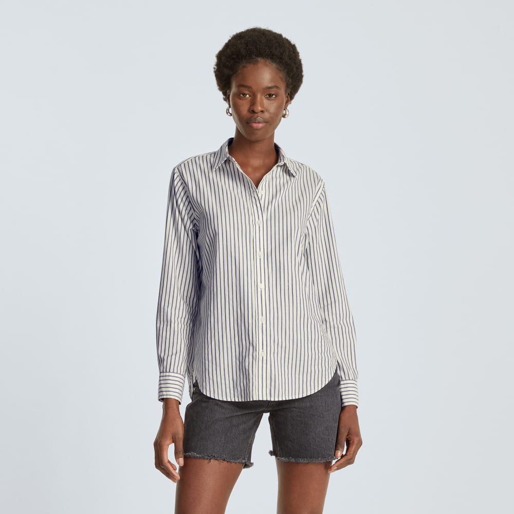 The Must-Have Shirt in Silky Cotton | Deep Blue / Canvas