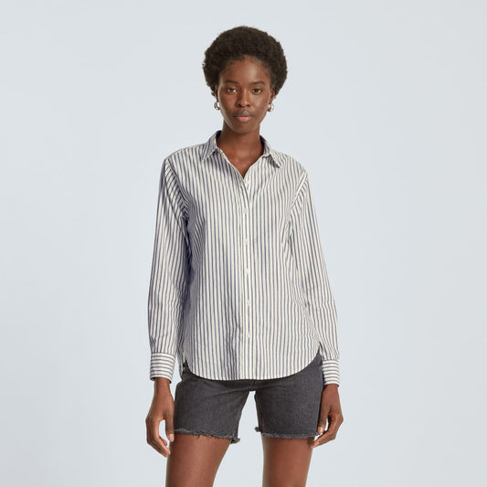 The Must-Have Shirt in Silky Cotton | Deep Blue / Canvas