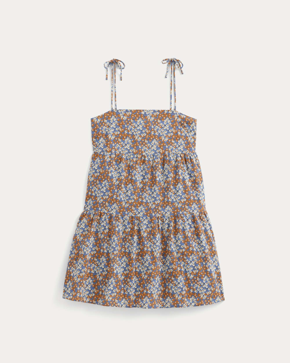 The Gauze Mini Tiered Dress | Soft Cobalt Floral