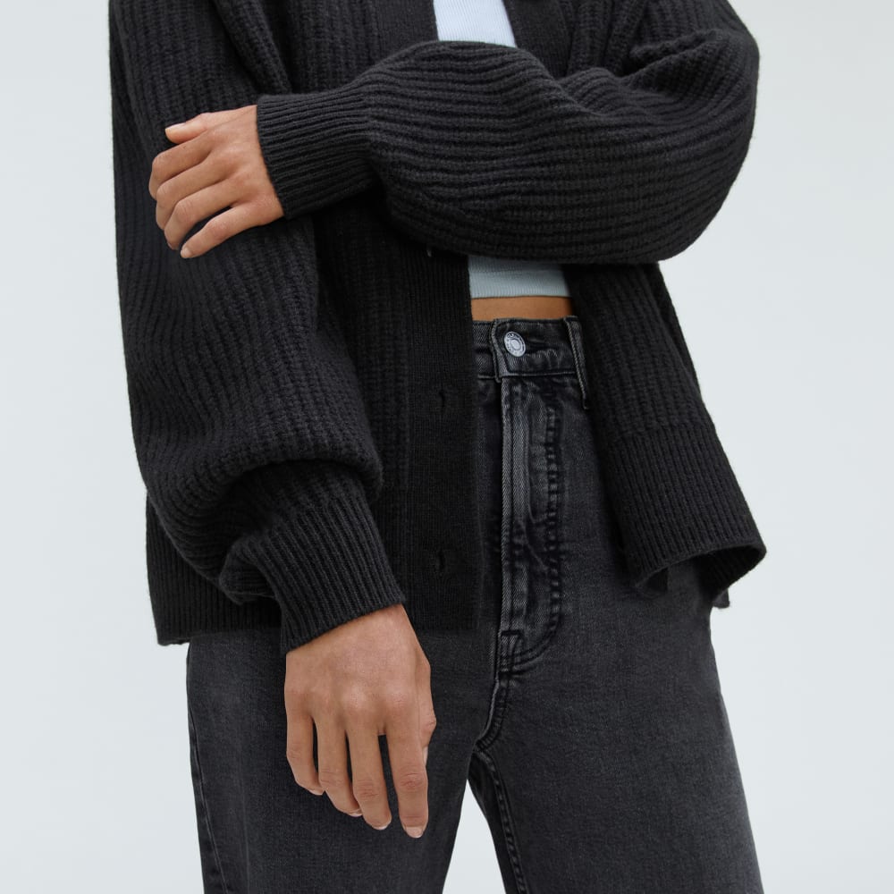 The Felted Merino Cardigan |  Black