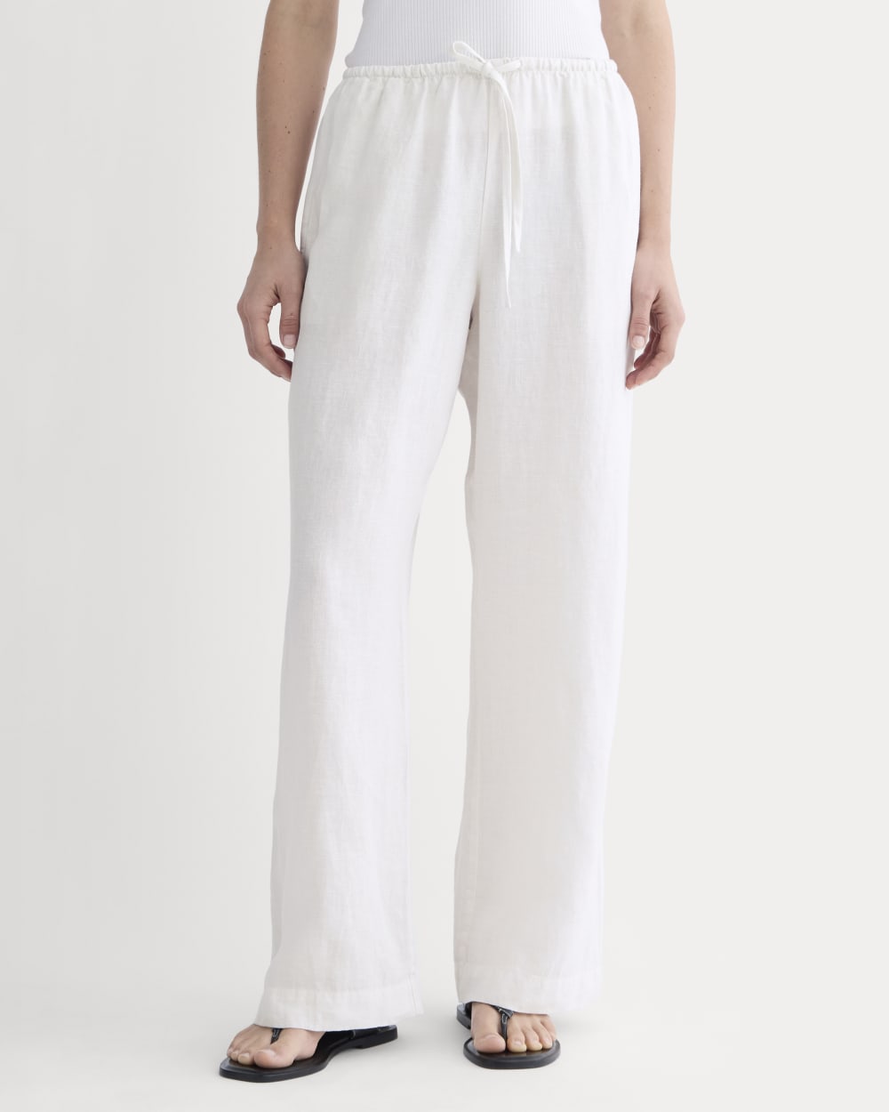The Drawstring Pant in Linen | Natural Chambray