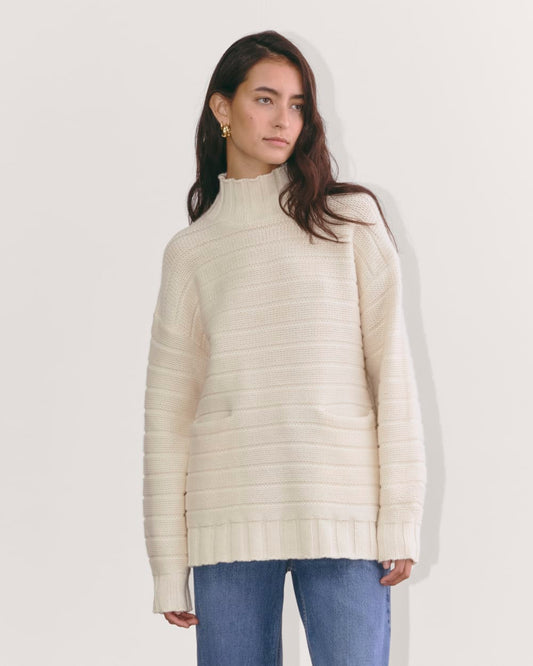 The Oversized Turtleneck in Luxe Merino | Bone