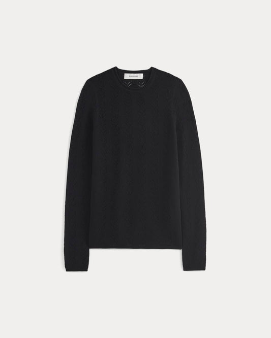 The Pointelle Crew in Ultrasoft Merino | Black