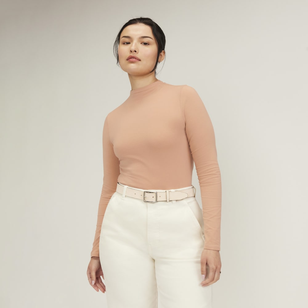 The Supima® Form Funnel Neck Tee | Blush Pink