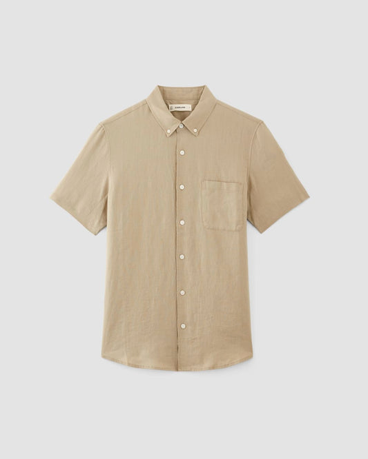 The Classic Short-Sleeve Shirt in Linen | Trench Coat Khaki
