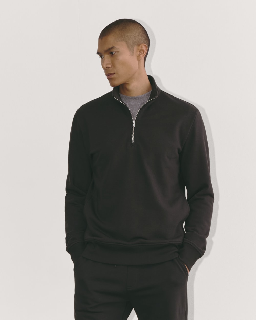 The Off-Duty Terry Quarter-Zip | Black