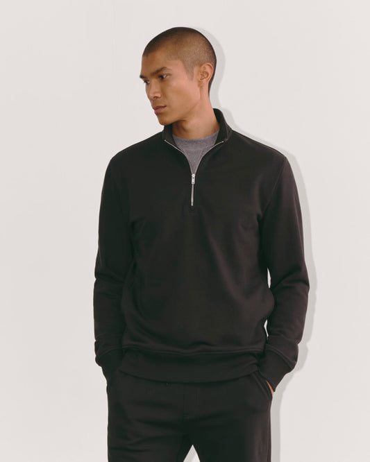The Off-Duty Terry Quarter-Zip | Black