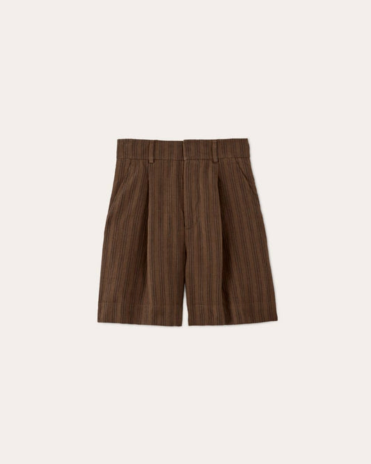 The Linen Way-High® Drape Short | Cocoa / Black